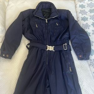 Vintage Bogner women Ski Overall - dark blue - size 12  - great condition.